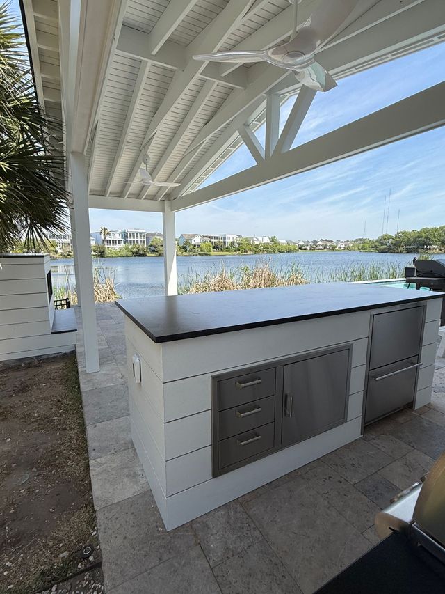 Lakeside outdoor kitchen island