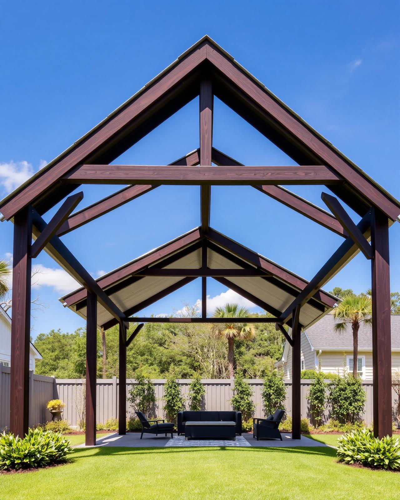 Custom A-Frame covered outdoor structure in Charleston